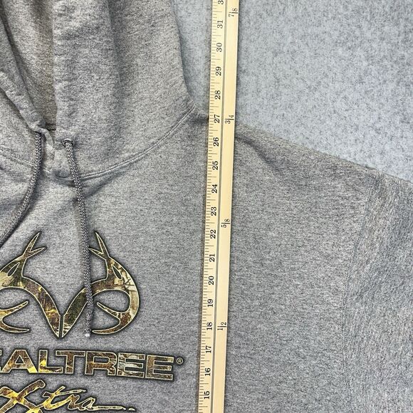 Realtree Xtra Camo Spellout Hoodie Men’s 2XL Grey Jerzees Pullover Sweatshirt - Picture 7 of 8